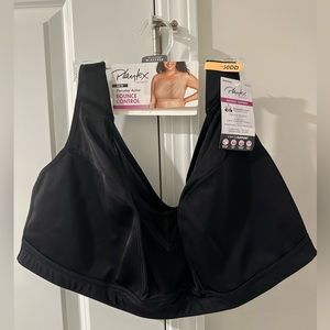 NWT Playtex Black Wire-free Active Bounce Control Bra 50DD Plus Size
